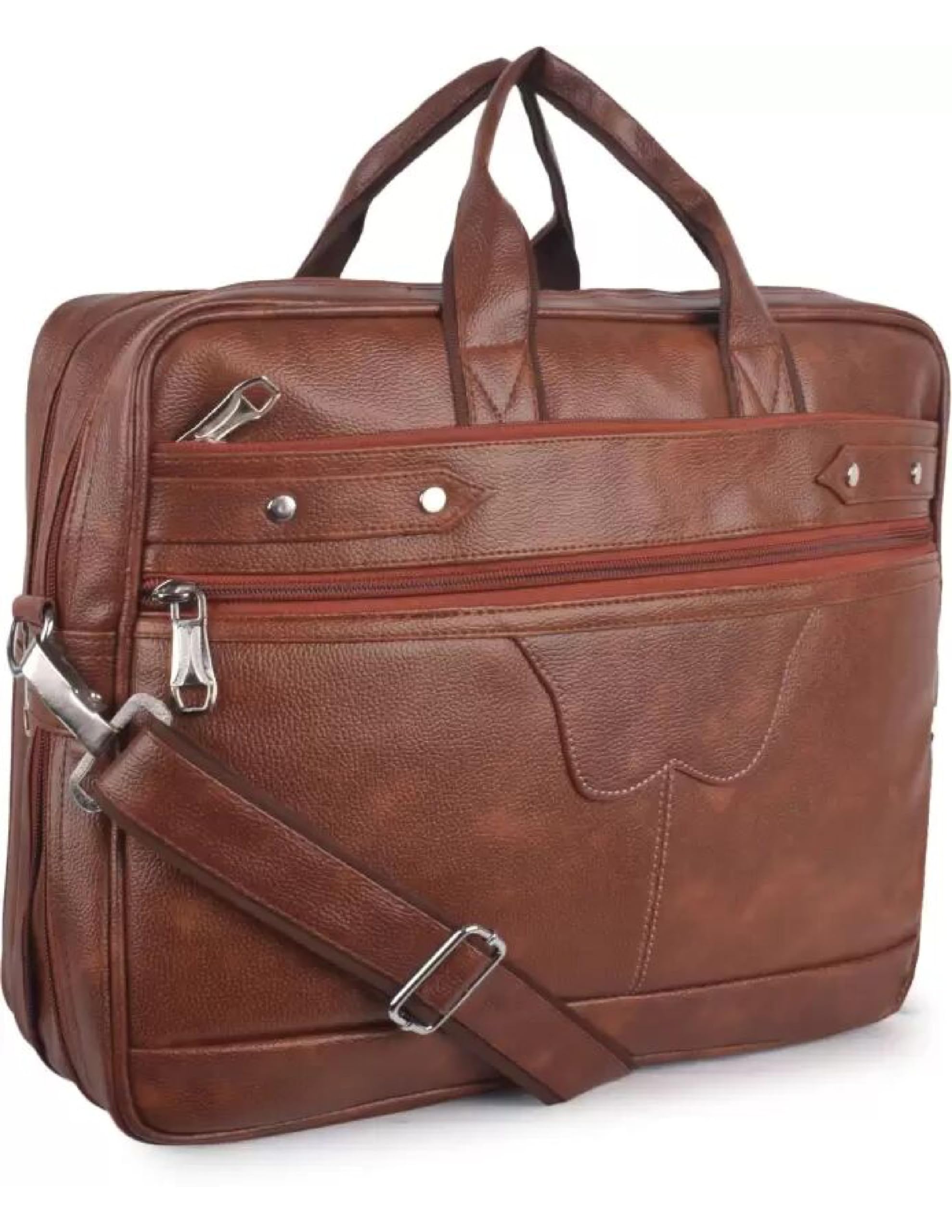 Jairaj Mens Tan Synthetic Leather Laptop Messenger Bag Satchel for Men and women (B0CP7NZMK5) Amazon Price History, Amazon Price Tracker