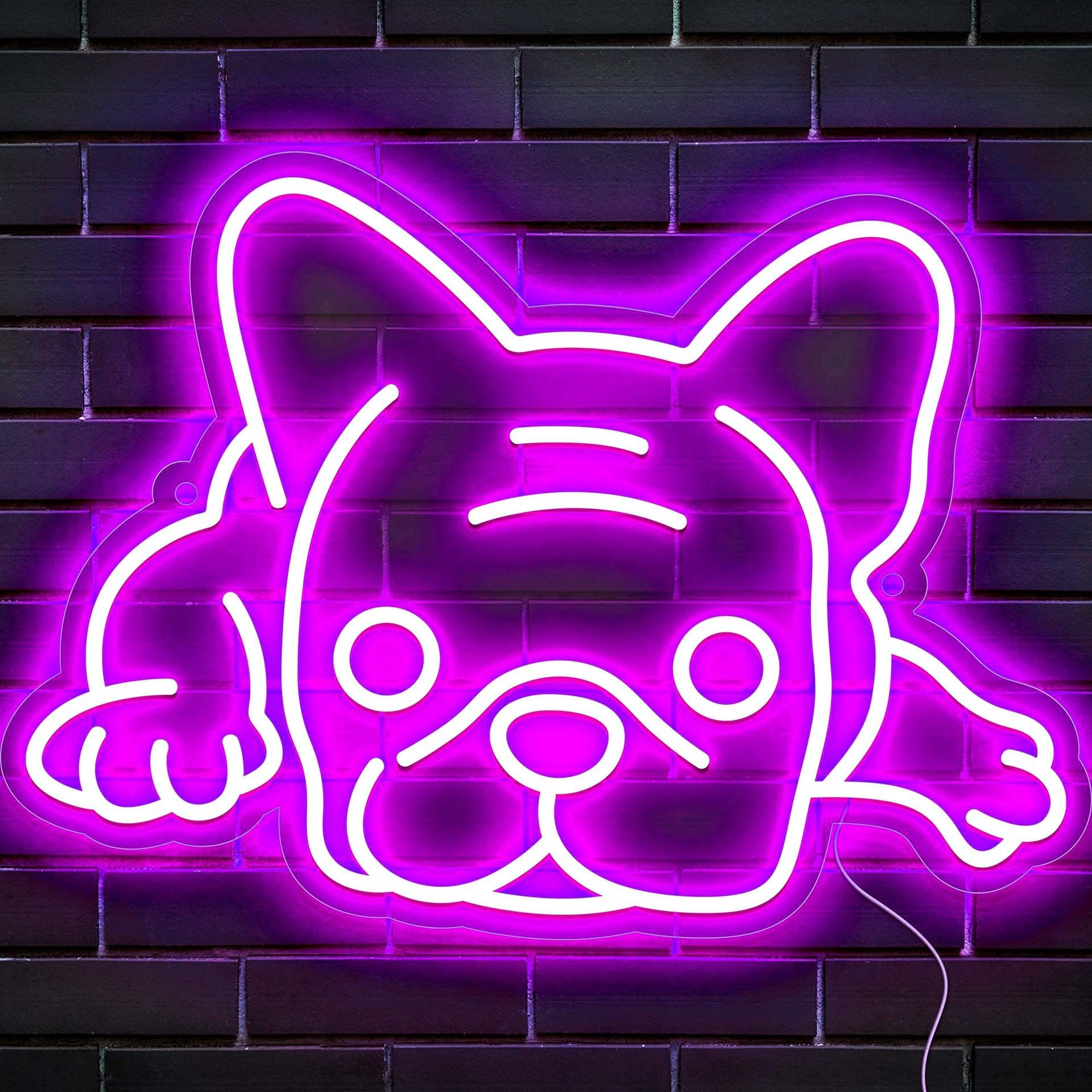 Neon Night Light,LED dog Neon Sign,Wall Decoration LED Neon lights,USB Operation Neon light,for Bedroom,Kid Room Pet Shop,Birthday Gifts for Dog Lovers (purple)