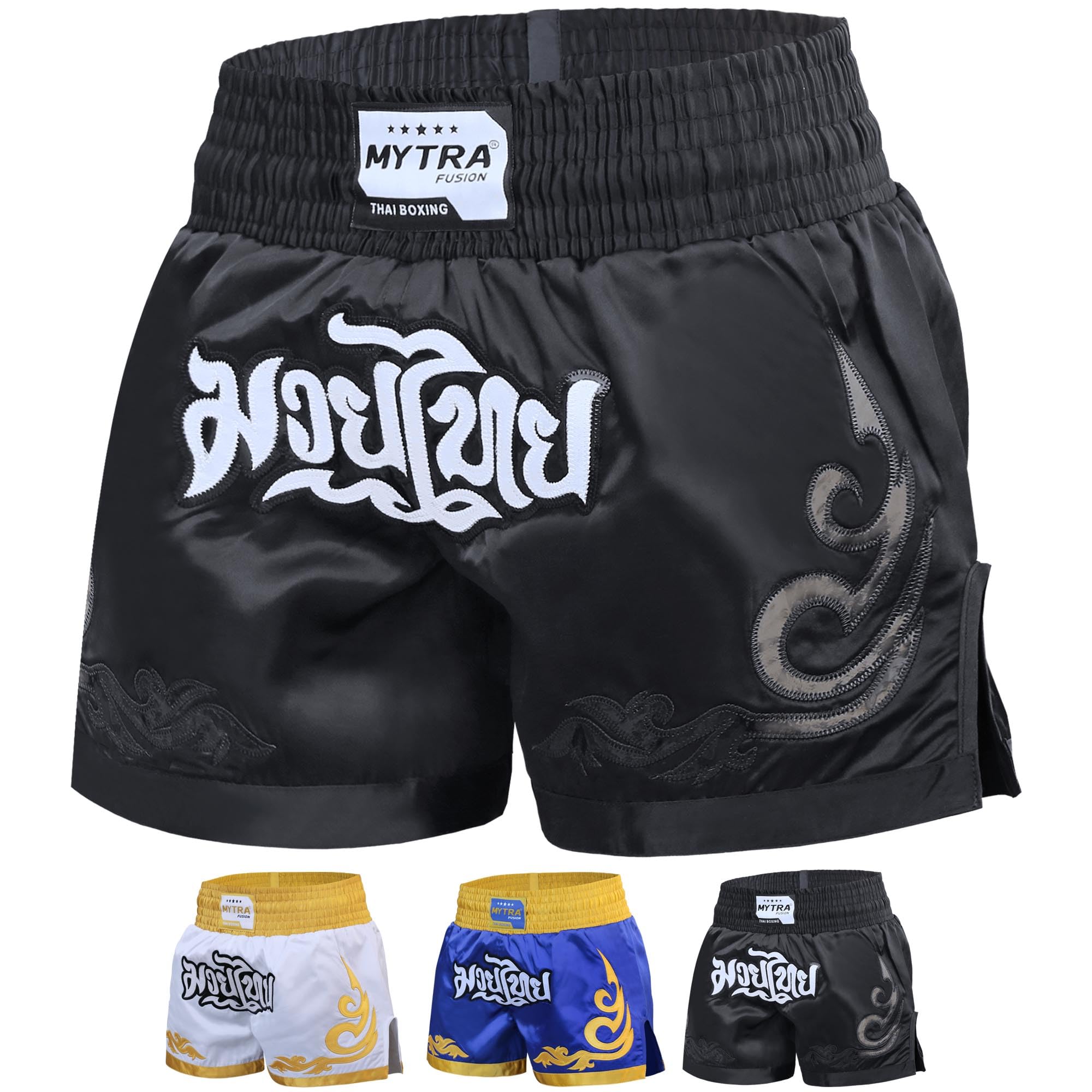 Mytra Fusion Shorts Muay Thaï Enfants – Junior Kickboxing Shorts de Combat en Cage pour l'entraînement MMA, Le Grappling et Les Arts Martiaux