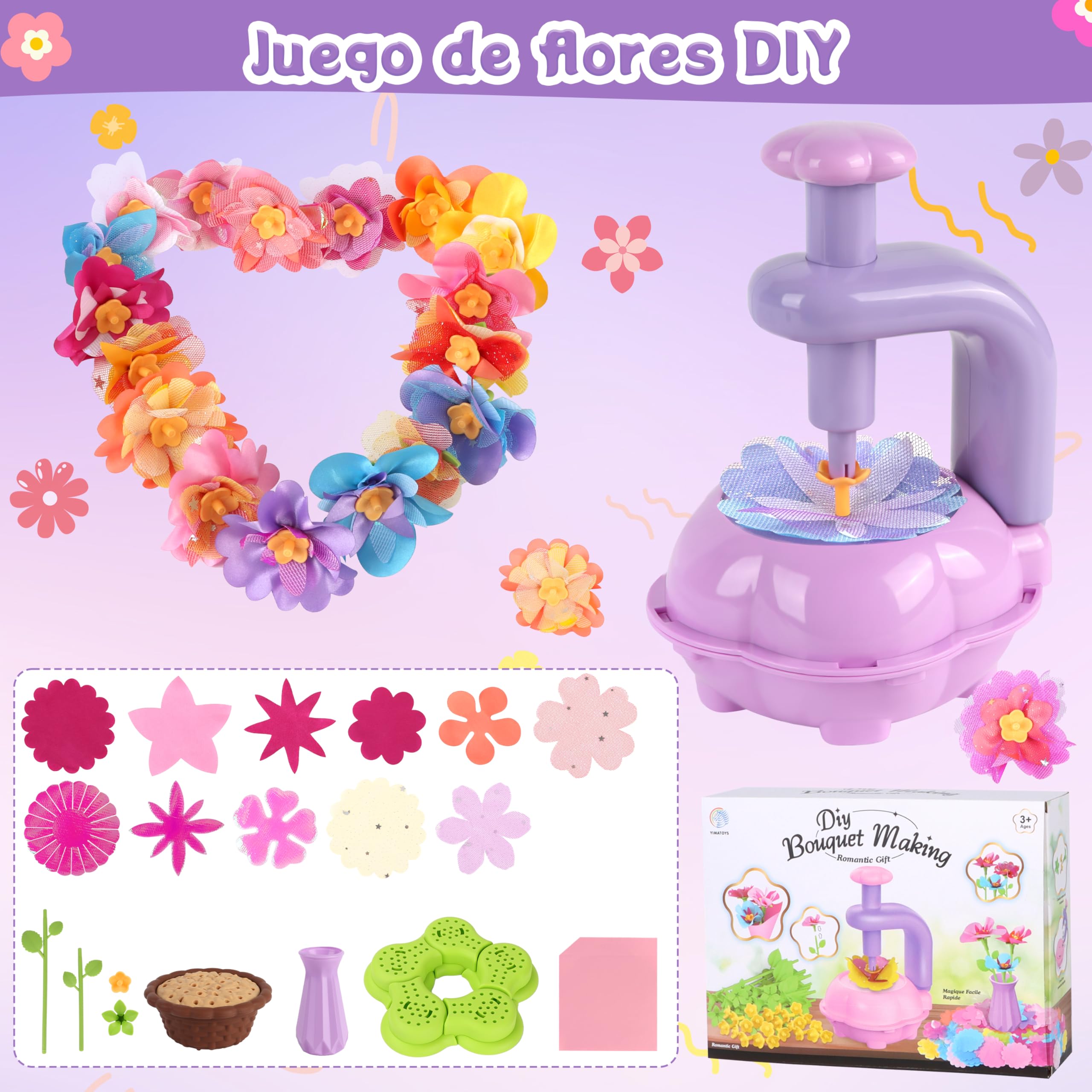Charmofun Juguete de Mercado de Flores, Juego de Manualidades para Niñas 5 6 7 8 Años, DIY Juguetes de Construcción Flores, Regalo Juguetes para Niños Cumpleaños Día de la Madre (MAIN)