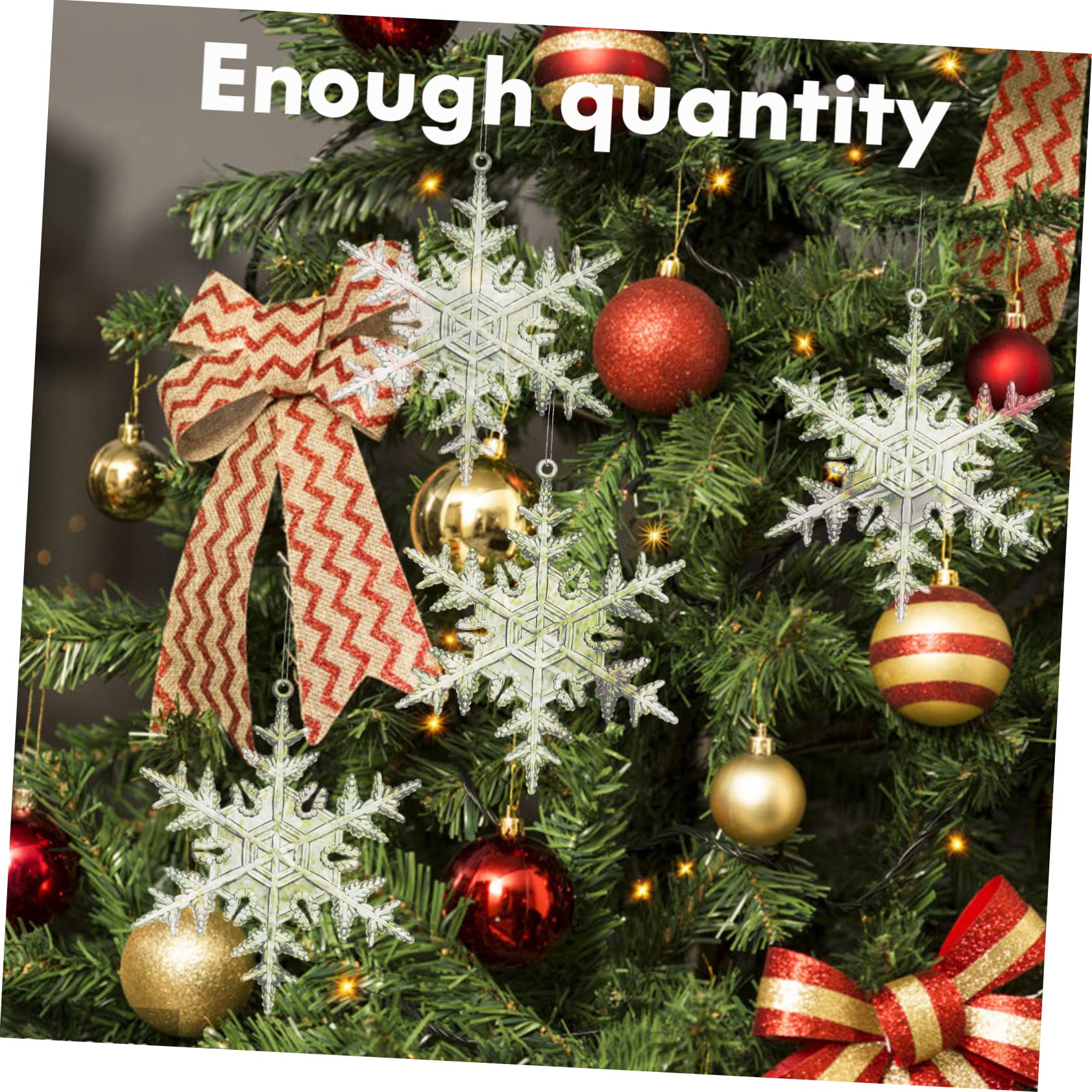 MAGICLULU 4 Sätze Transparenter Schneeflocken-anhänger Preiswerte Weihnachtsdeko Christbaum Anhänger Weihnachtsbäume Weihnachtsbaumschmuck Kugel Hängende Acryldekoration 18 Stück * 4