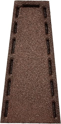 Miniatura 2 de Bloque de salpicaduras de boquilla baja de goma premium Rubberific, protector de lluvia, extensor de drenaje con textura de piedra (marrón)