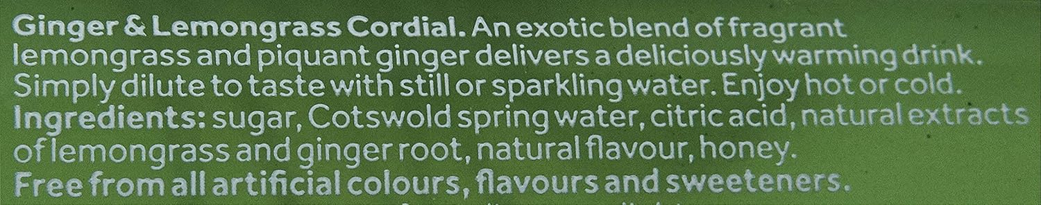 Bottle Green - Cordials - Ginger & Lemongrass - 500ml