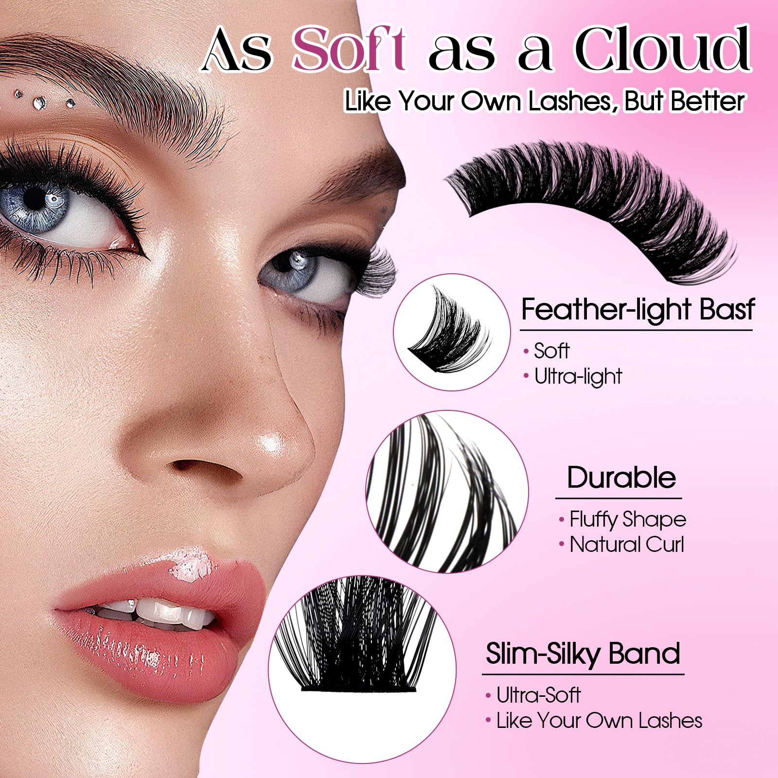 WENDY LASHES Soft DIY Eyelash Clusters