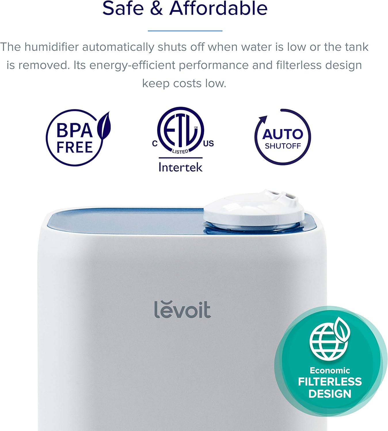 LEVOIT Humidifiers for Bedroom, Smart Wi-Fi Cool Mist Essential Oils Diffuser in one, 4L Ultrasonic Air Vaporizer for plants, baby, Quiet for home large room, nursery, 40 Hours, Classic 200S, Blue : Everything Else