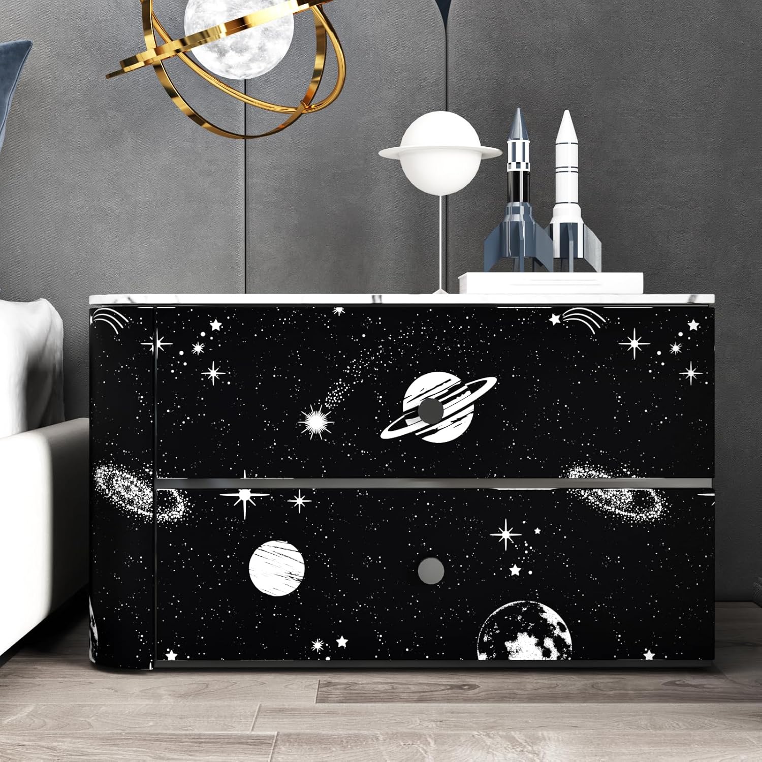 Galaxy Wallpaper Peel and Stick Gothic Wallpaper for Teen Bedroom Bathroom Constellation Wall Self Adhesive Removable Contact Paper for Cabinets Planet Stars Outer Space Themed Wall Paper