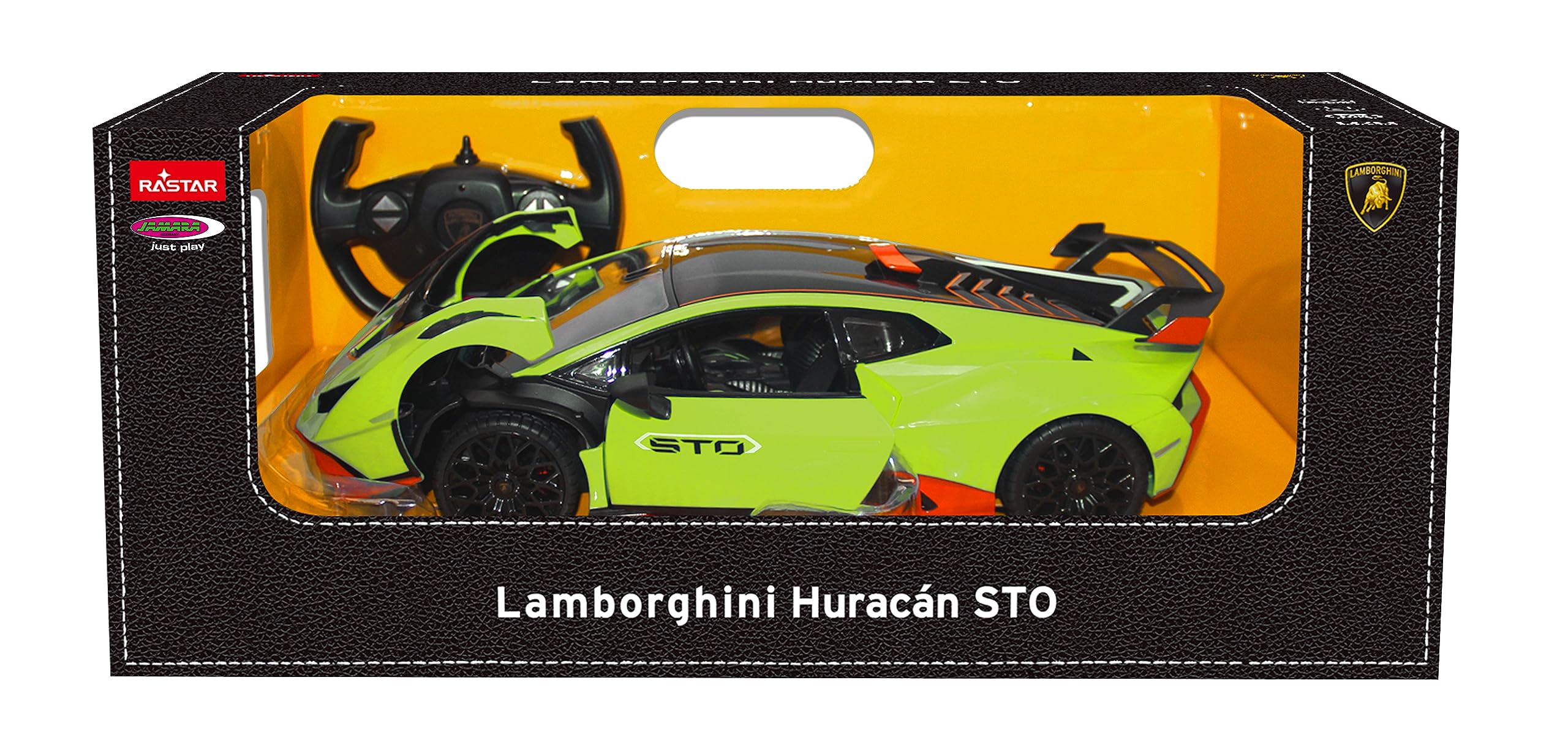 JAMARA Lamborghini Huracán STO 1:14 2,4 GHz drzwi ręczne - przezroczysta szyba przednia, światło LED, samochód RC