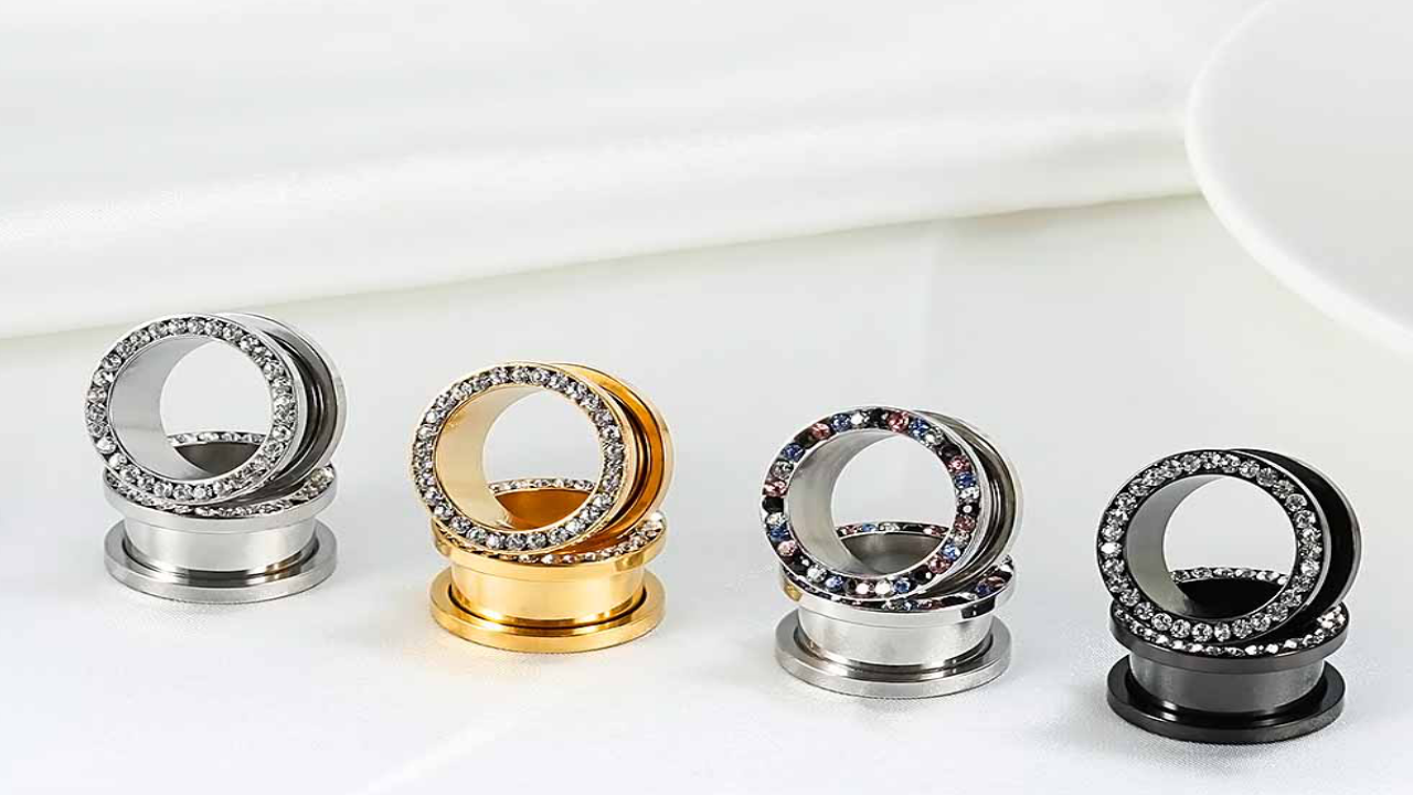 Dilatatori Orecchio COOEAR In Acciaio Chirurgico - Con Gemme, Da 3mm A 16mm, Per Piercing E Moda - Foto 5