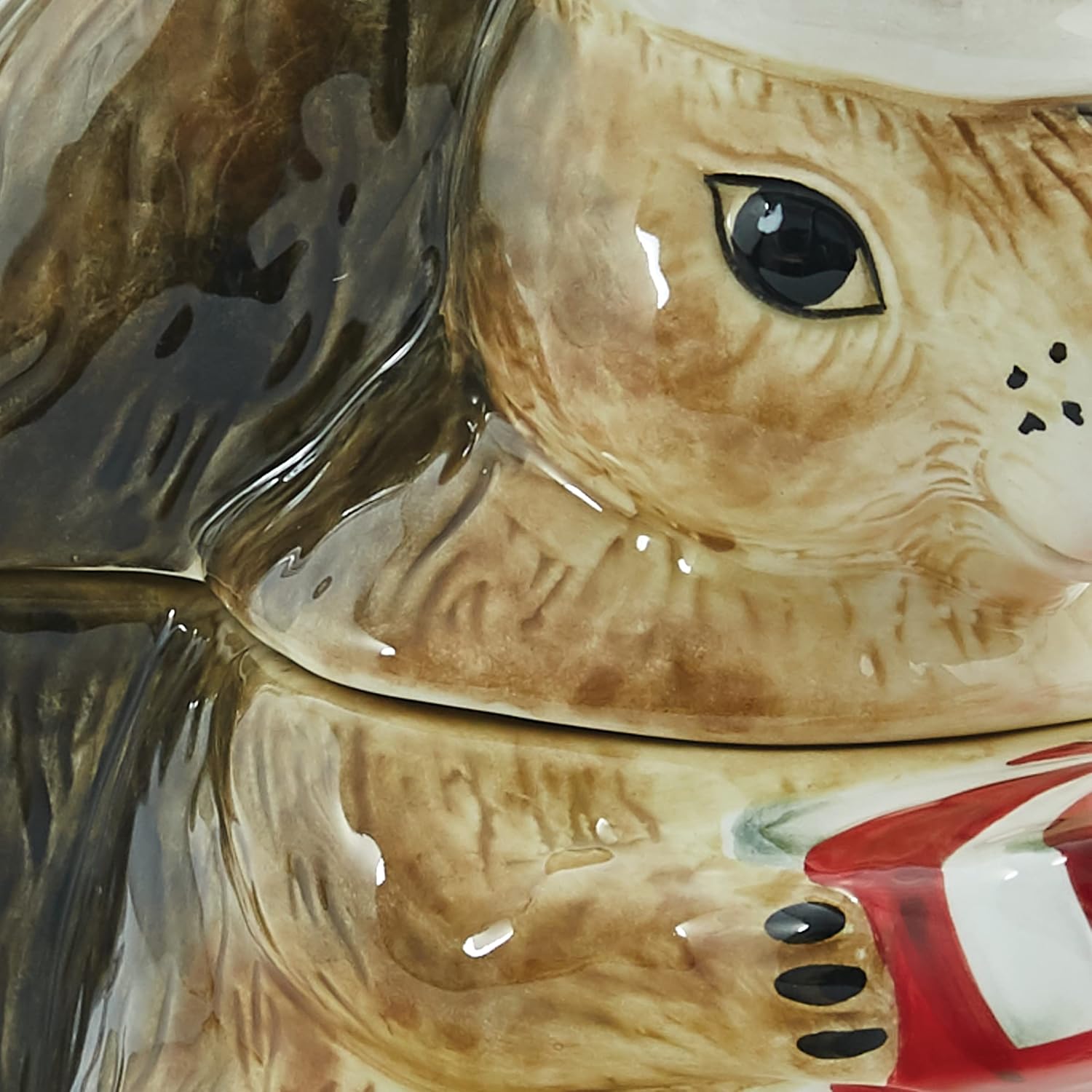 Park Designs Farmhouse Squirrel Cookie Jar Red | Dolomite Christmas Treat Container with Santa Hat | Festive Winter Kitchen Storage for Cookies Snacks & Holiday Serving | Seasonal Countertop Accent