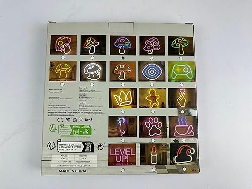 Miniatura 8 de Letrero LED de neón con forma de hongo para dormitorio, bonito letrero de neón LED para sala de juegos y decoración de pared de dormitorio, lámpara