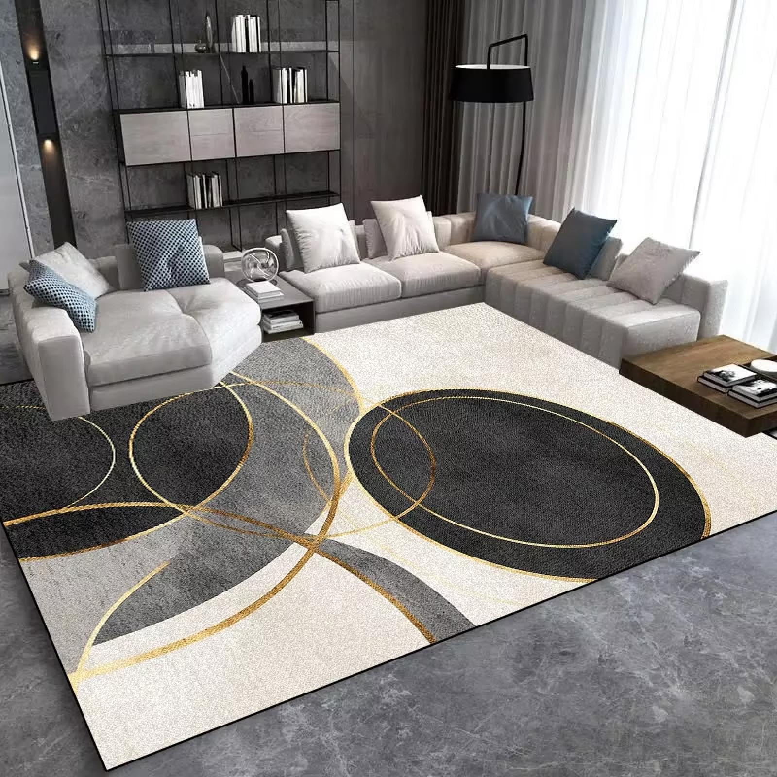 Tapis de salon moderne et chic lavable 150x220cm
