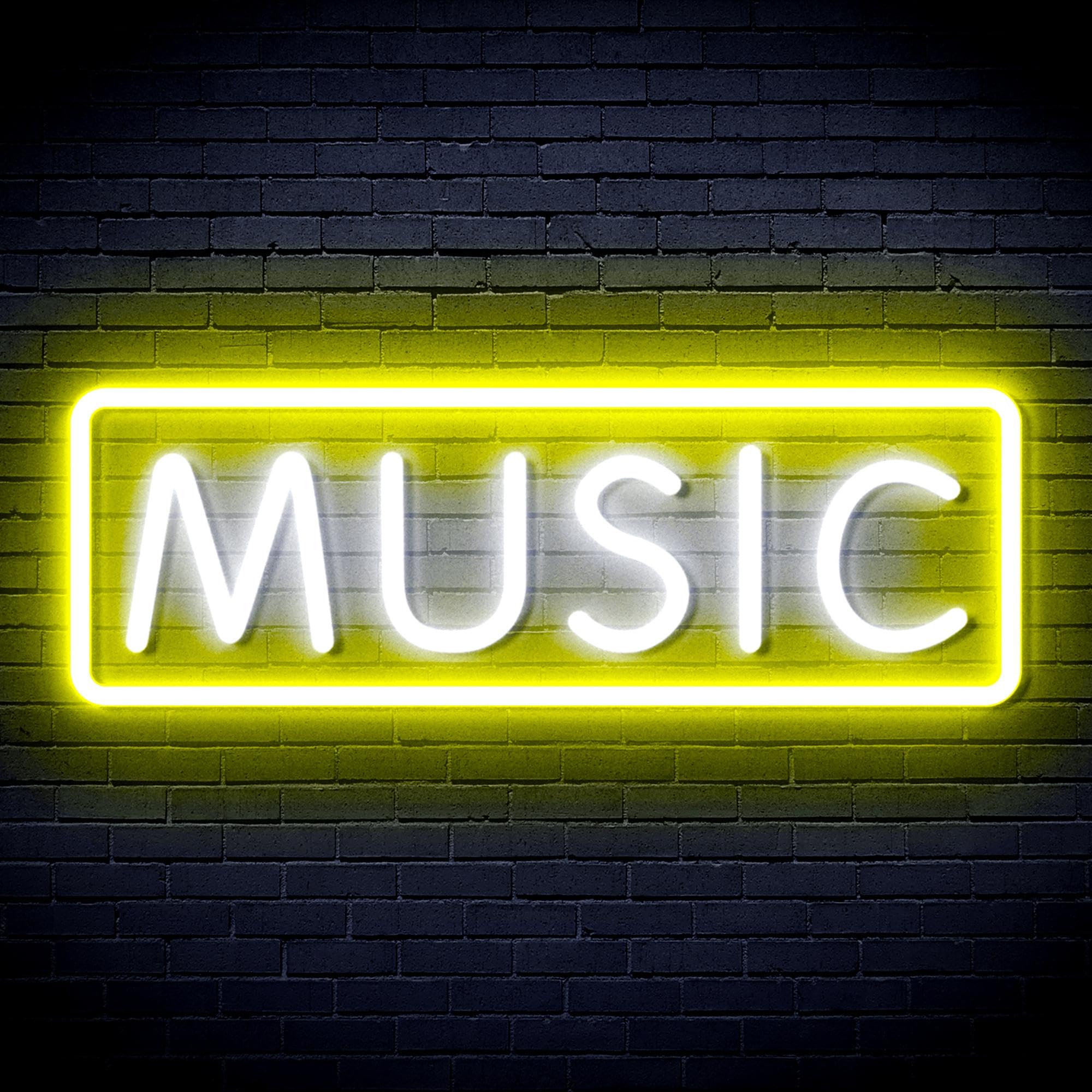 ADVPRO Music Sign Flex Silicone LED Neon Sign - White & Yellow - st16s42-fnu0076-wy โ image 1