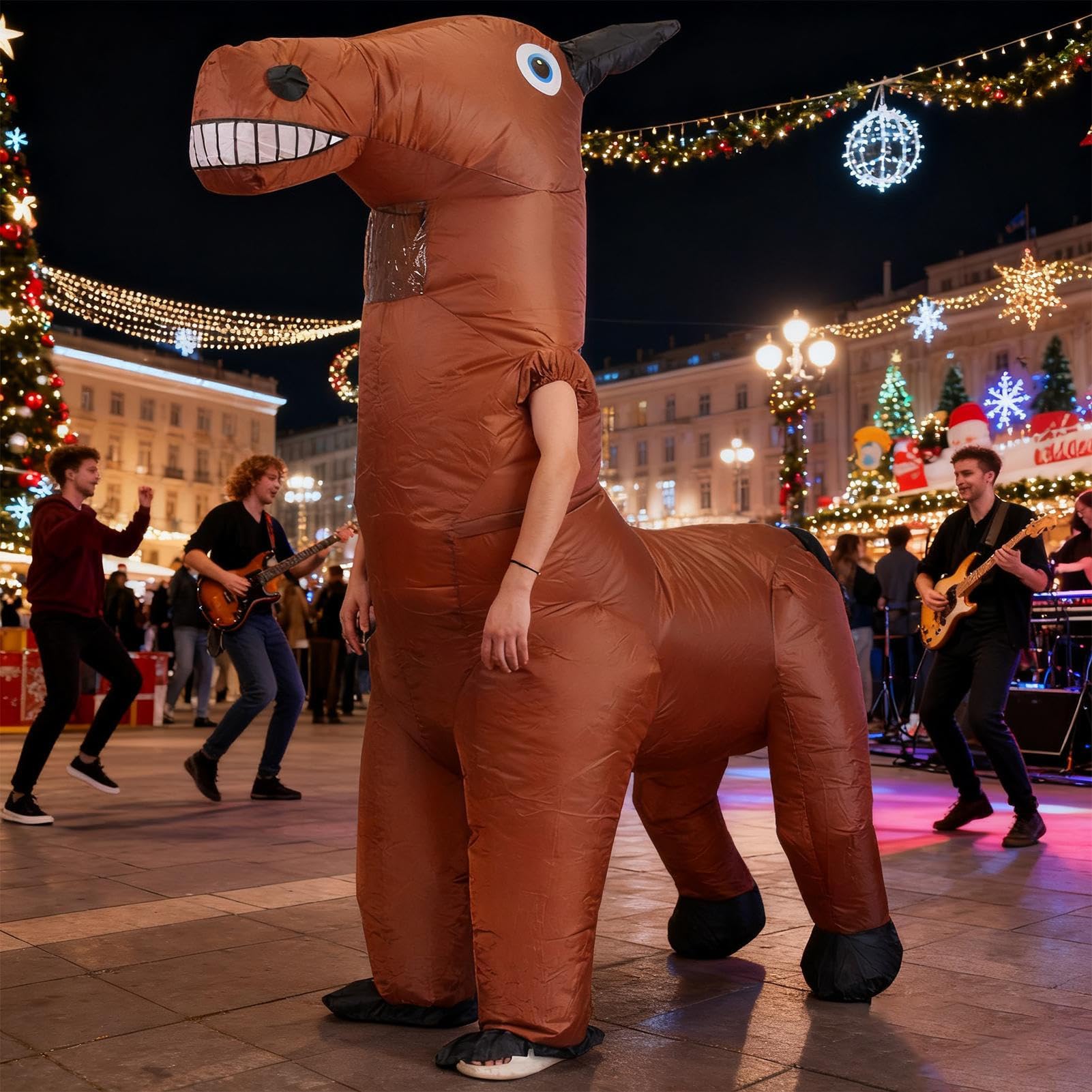 Kostium Konia Nadmuchiwany Zabawny Nadmuchiwany Strój Festiwalowy Fantazji | Zabawne Tematyczne Kostiumy na Imprezę Dla Mężczyzn Kobiet Dorosłych Miłośników Rodziny Przyjaciół