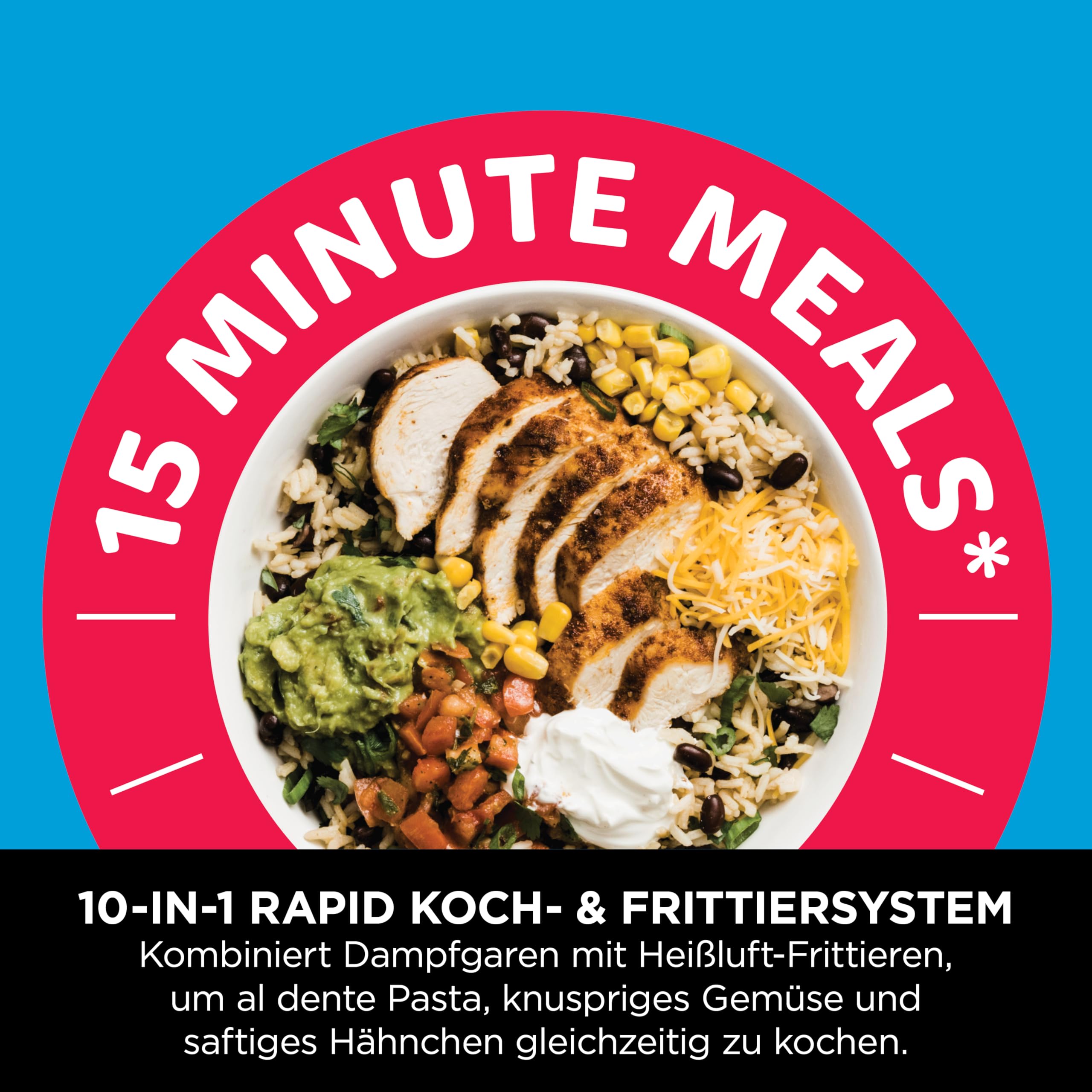 Ninja Speedi Multikocher, 5,7L, 10-in-1 Multicooker, Airfryer Heißluftfritteuse, Slow Cooker Langsamkochen, Grillen, Backen, Schwarz & Kupfer ON400EUCP