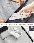 Australia Plug Adapter, 4 AC Outlets 5 USB Ports (3 USB-C), Type I Plug Adapter for Canada to Australia, New Zealand, China, Argentina, Cruise Travel Essentials, 5Ft