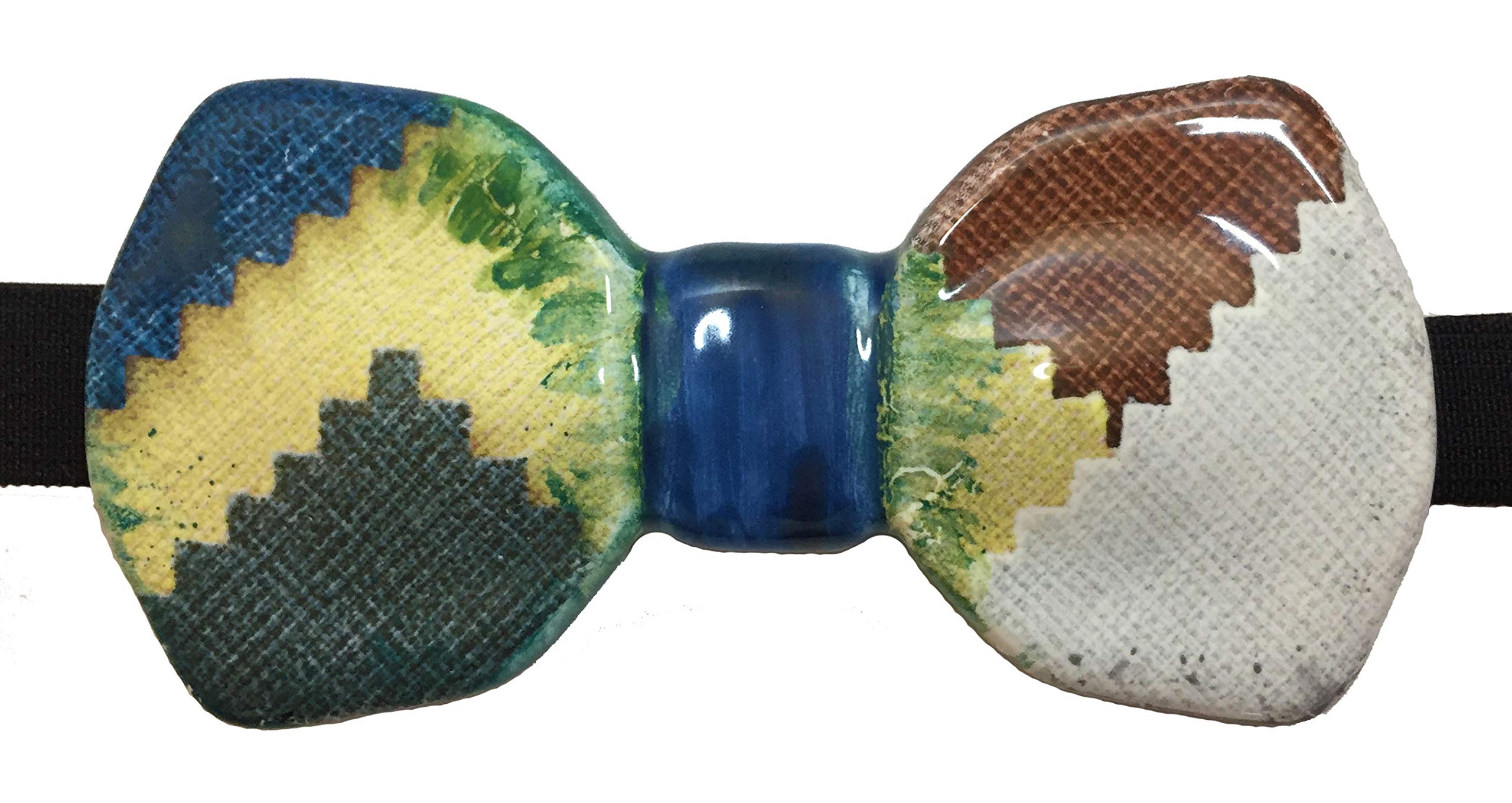 Papillon in ceramica fantasia tessuto made in italy