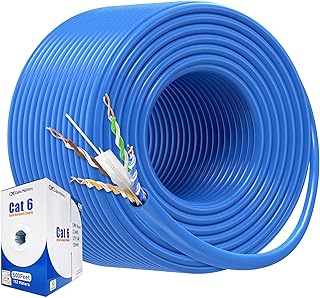 Cable Matters [UL Listed] 10Gbps Plenum (CMP) Rated 23AWG Bare Copper Cat 6 Cable - 500ft, Solid, UTP Cat6 Bulk Ethernet C...