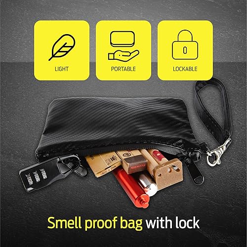 Vista 12 de Epulse Small Smell Proof Bag, Smell Proof Pouch Container, Scent Proof Bag Storage, No Smell Odor Proof Bags Carbon Lined Gris