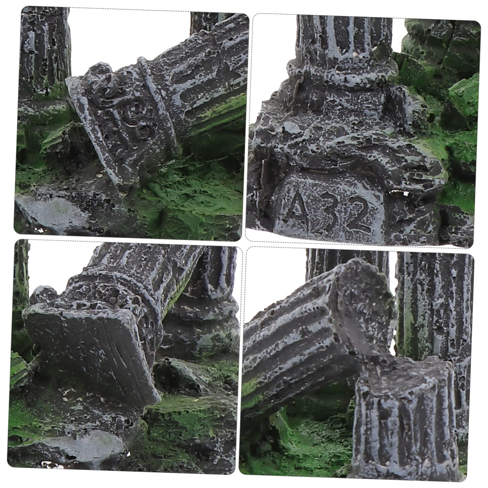 POPETPOP Decoración para Pecera Columna Romana De Resina con Cueva Oculta Ornamento Duradero para Acuario De Agua Dulce y Salada Accesorio Seguro para Tanque De Peces