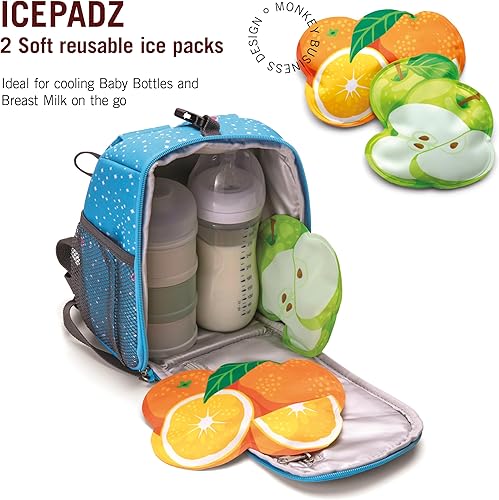 Miniatura 2 de Monkey Business Icepadz - Juego de hielo suave, bolsas de hielo reutilizables para biberones y leche materna, bolsa de hielo delgada para