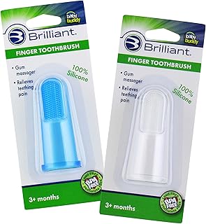 Baby Finger Toothbrush - Silicone Gum Massager and Teether Brush for Inf...