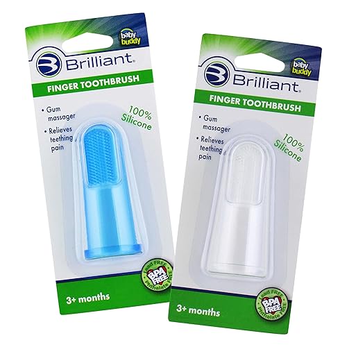 Baby Buddy cepillo de dientes dedo de silicona, Total 1, Azul