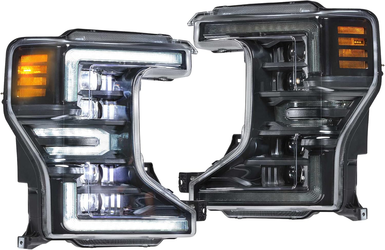 Morimoto XB LED Headlights (White DRL), Fits 2020-2022 Ford Super Duty F-250/F-350/F-450/F-550, Plug and Play Headlight Assemblies with Sequential Turn Signal & UV Coating (LF508)