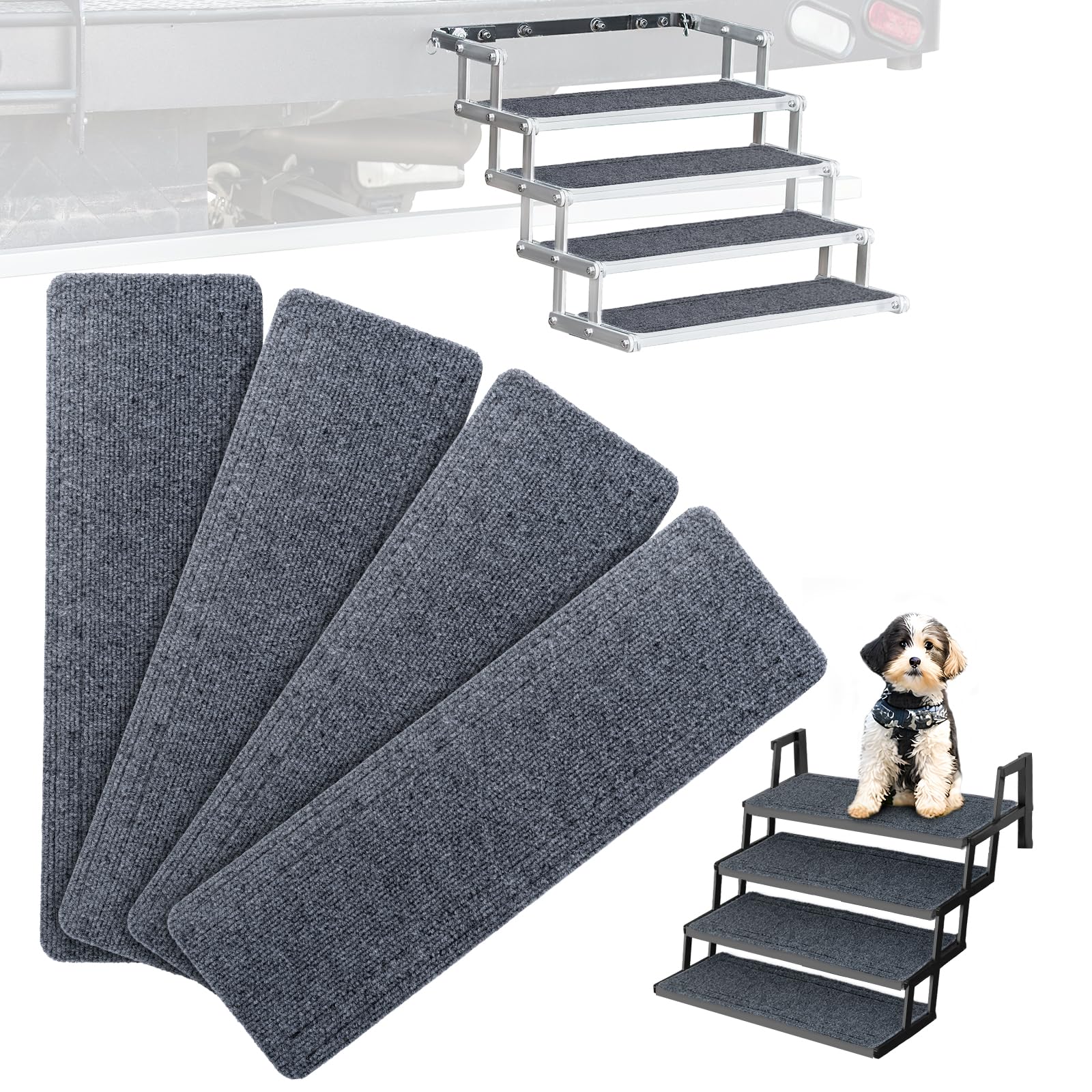 HOMEE 4 Pack RV Step Covers 24"x7.5" Fits RV, Trailer &amp; Truck Camper Steps