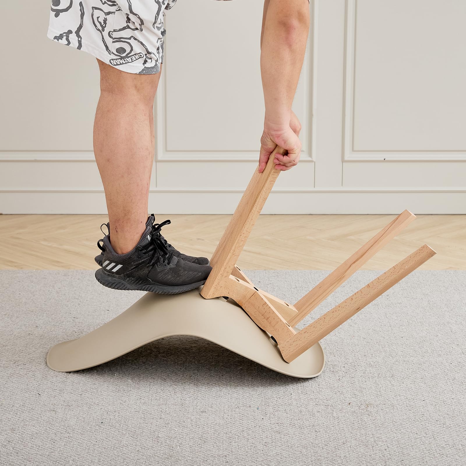 Set di 4 Sedie da Pranzo, Sedie da Ufficio, Gambe in Legno Massello di Faggio, Ideali per Sala da Pranzo, Cucina, Soggiorno, Bar (Cachi/4)