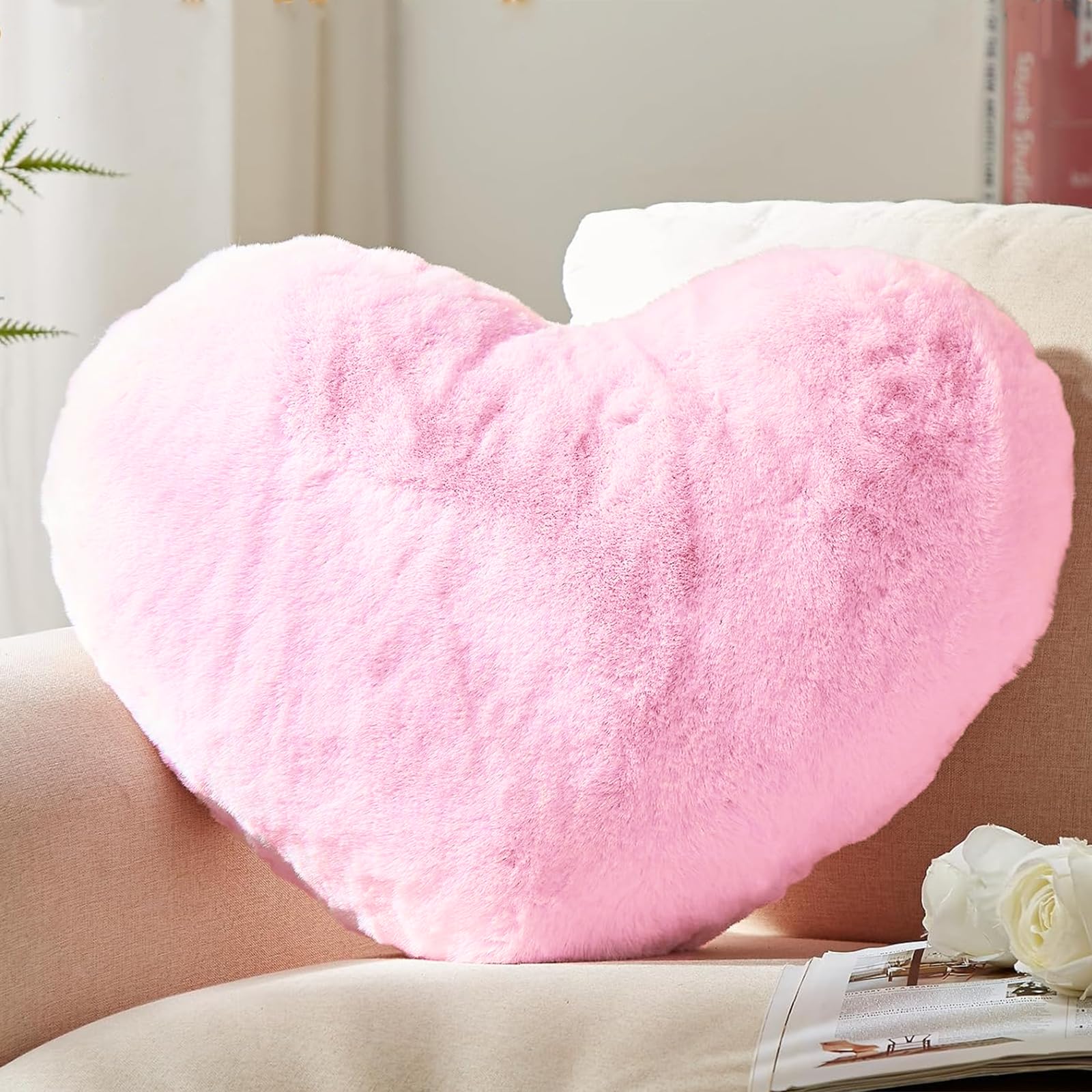 Morbido Cuscino Decorativo a Forma di Nodo Rosa 20 x 20 cm Malni
