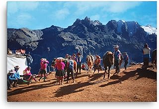 Peruvian Folk Art Mountain Prints, Mountain Wall Art Decor, Original Photo Art Wall Decor, Vibrant Landscape Photography Wall Art Print As Poster or Canvas in Various Sizes to Fit Any Wall