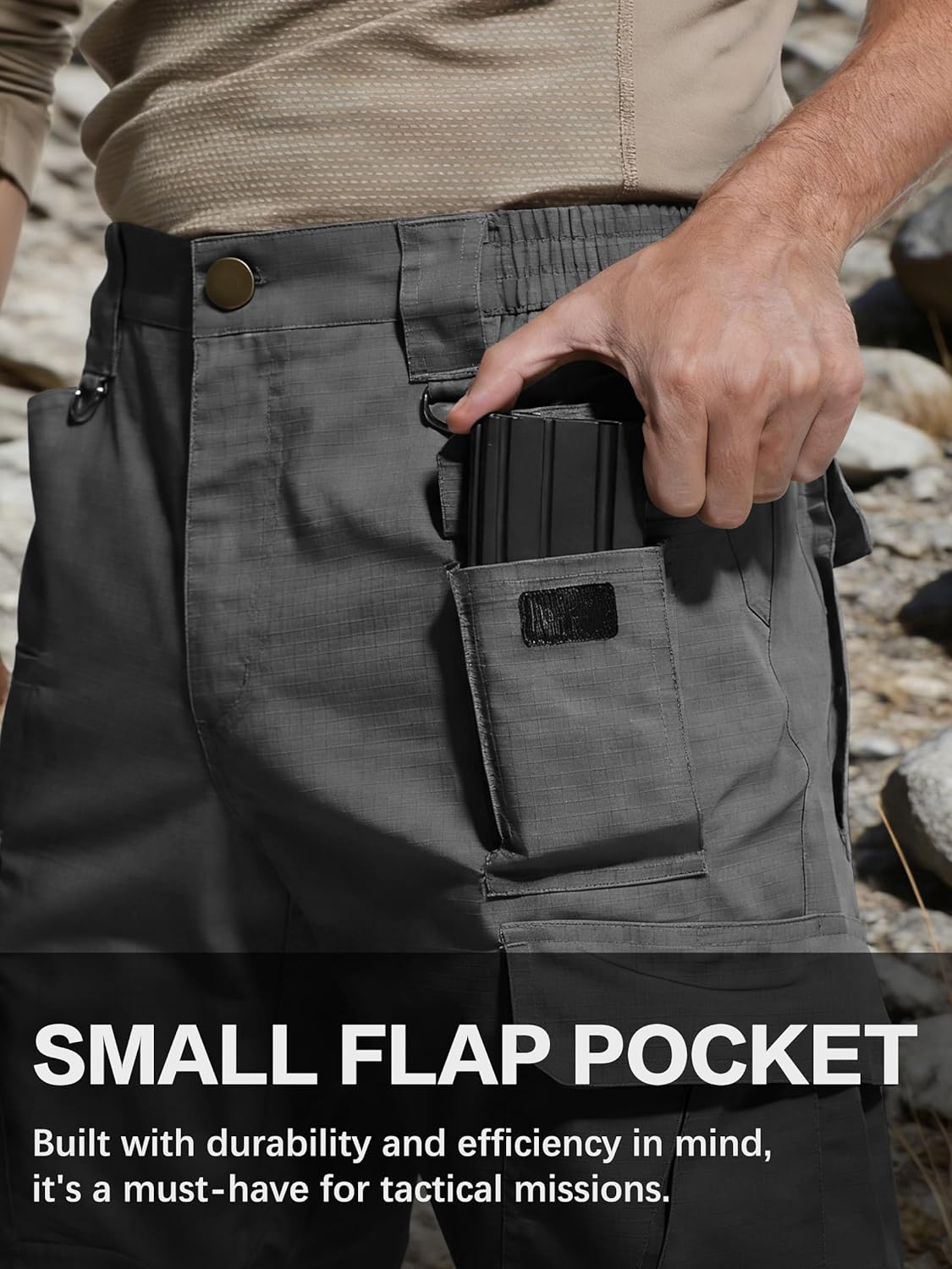 Men's Ripstop Tactical Pants Water Resistant Work Cargo Pants Outdoor Breathable Lightweight EDC Hiking Pants