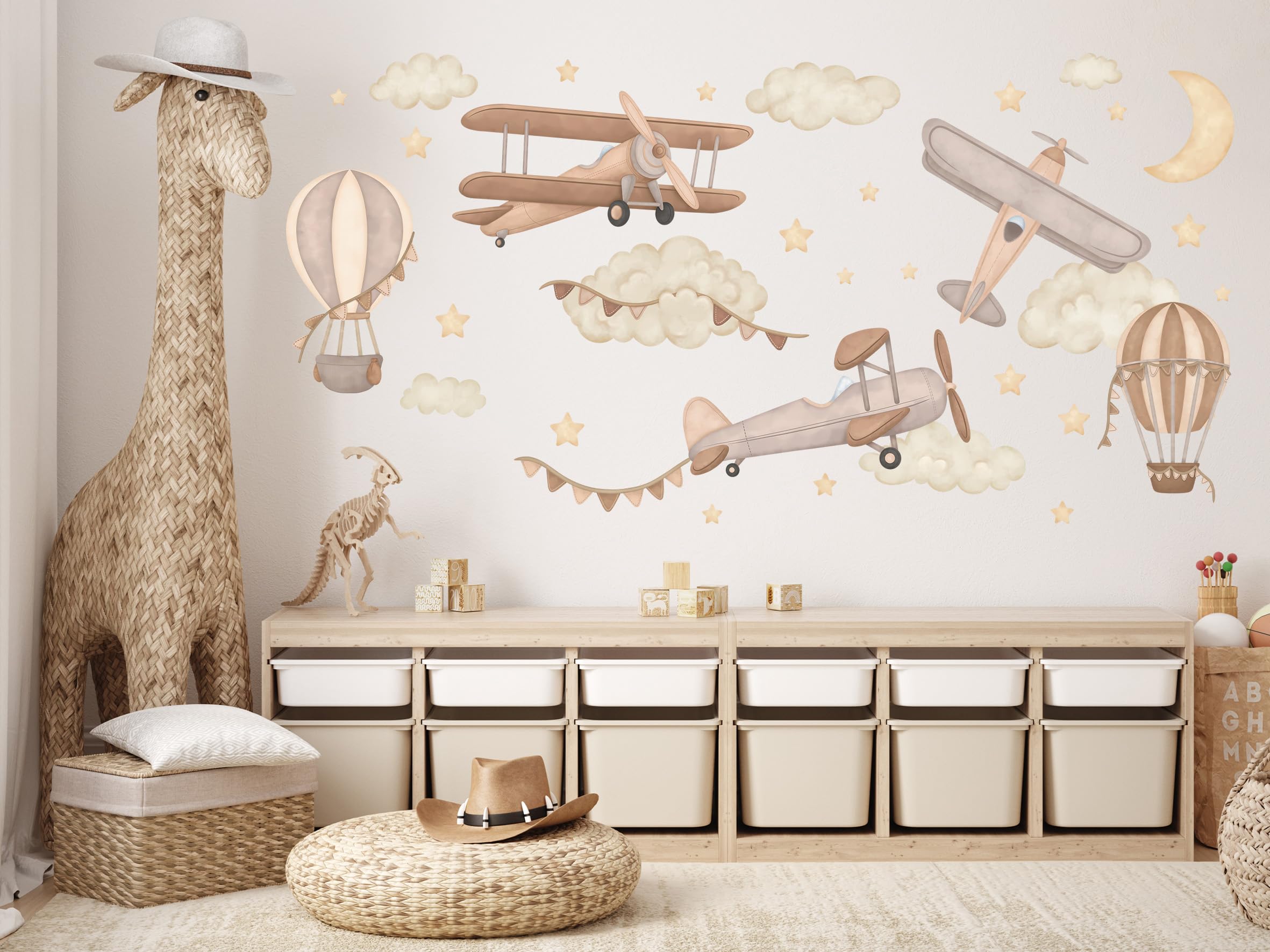HGDESIGN® Muursticker Muursticker Wereldkaart Wereldkaart Dieren Kinderkamer Babykamer Kind Baby Jongen Meisje Muurdecoratie zelfklevend (A