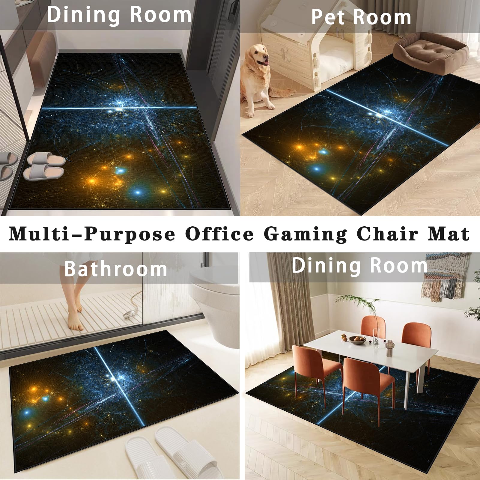 Schreibtischstuhl Unterlage | Gaming Stuhl Unterlage | Bodenschutzmatte für Hartböden | Gaming Teppich | Rutschfeste Teppichschutz Stuhlmatte | Bürostuhlmatte für Zuhause und Büro 150 x 200 cm