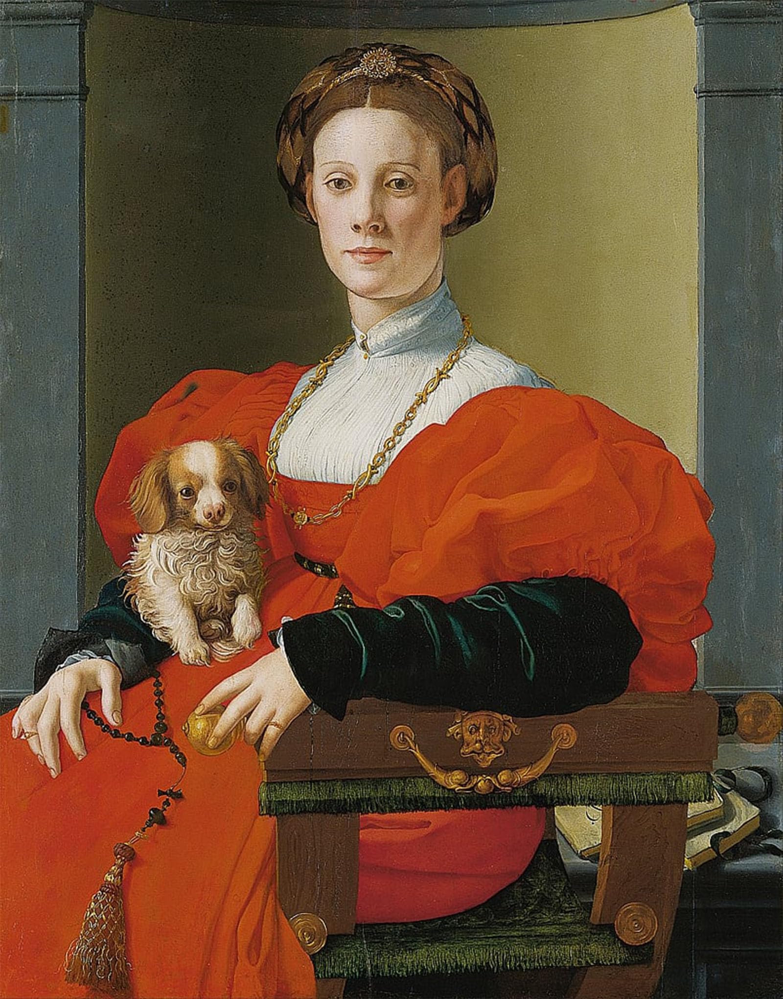 ARTXLXXBN Famous Prints Artwork Pictures Poster Painting Art Portrait of a Woman with a Small Dog by Jacopo Pontormo Artwork Landscape Pictures for Home Decor 60x90cm