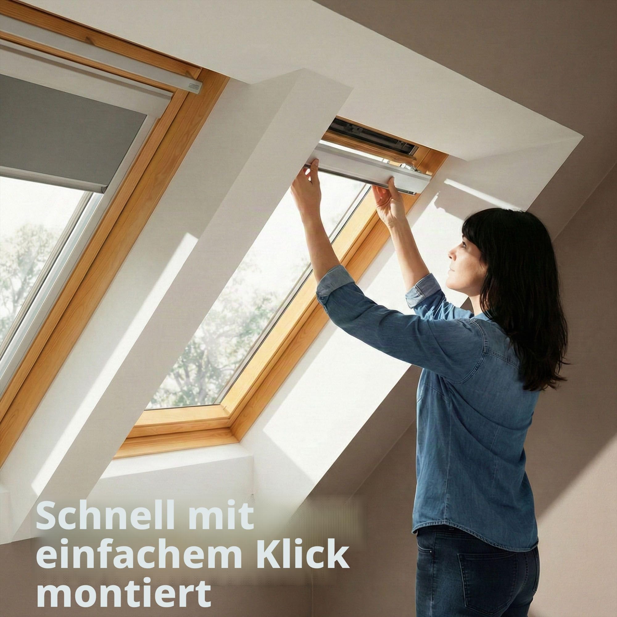 Cocoon Dachfenster Verdunkelung S06 - Kompatibel mit VELUX - Sand | Dachfenster Rollo mit Thermobeschichtung - 100% Verdunkelnd - Leichte EasyClick Montage - Kompatibel mit VELUX Dachfenstern