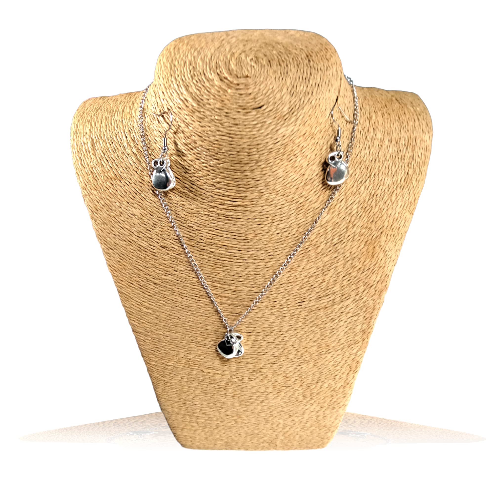 Joyería Flamenca con Castañuelas | Artesanía Andaluza Chapada en Plata de Ley; Gargantilla Colgantes Pendientes Fabricado en España Regalos Mujer