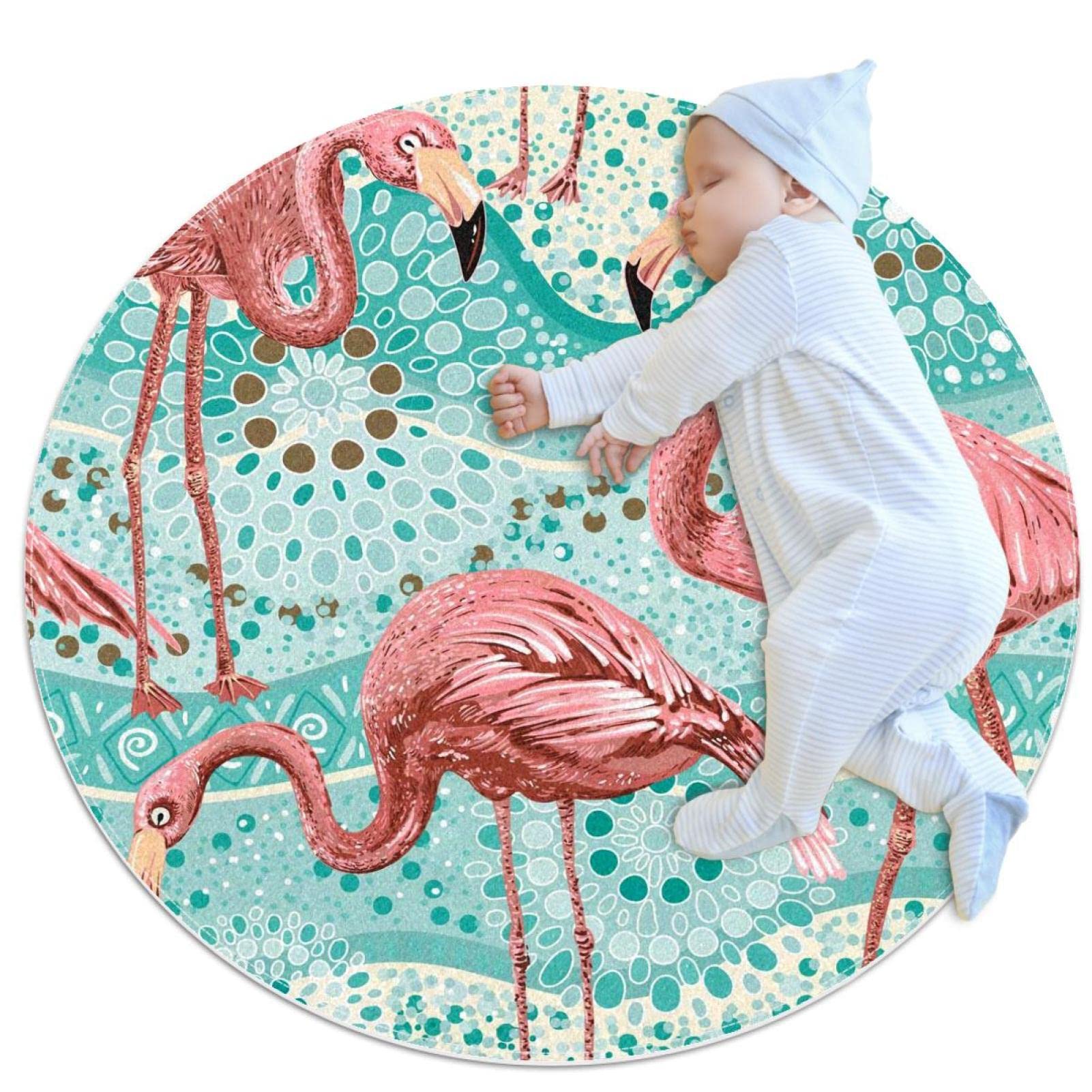Tapis rond antidérapant JDEZ 100cm pour sécuriser la salle de jeux et la chambre