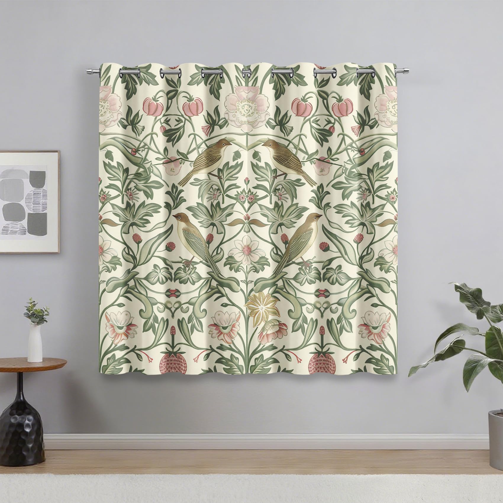 Rideau William Morris pour chambre et salon, décoration de fenêtre opaque et thermique