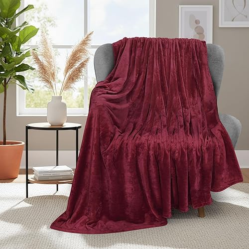Miniatura 2 de Utopia Bedding Fleece Blanket Throw Size Burgundy 300GSM Luxury Anti-Static Fuzzy Soft Microfiber Blanket for Couch, Sofa and Bed (50x60 Inch)