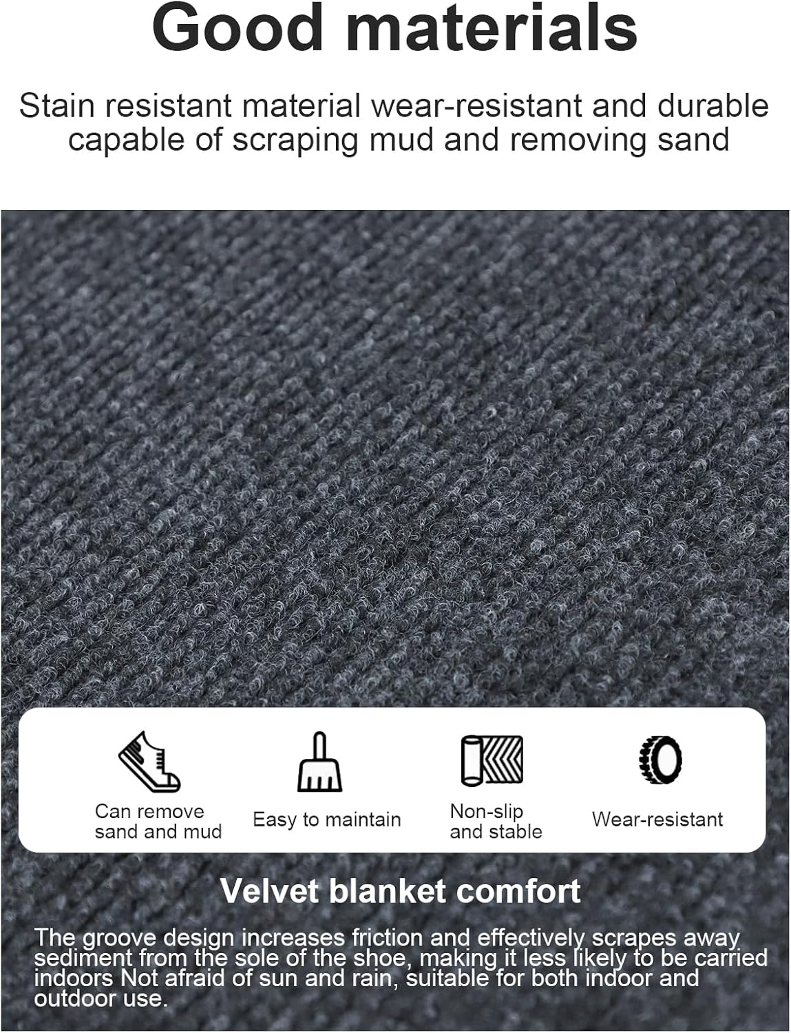 Peel and Stick Carpet Roll - 15.7"x118" Thick Self Adhesive Silent Carpet Floor Tiles for Indoor Anti-Slip Flooring, Bedroom, Kitchen, Stairs, Living Room, Office Cat Scratch Protector (Grey)