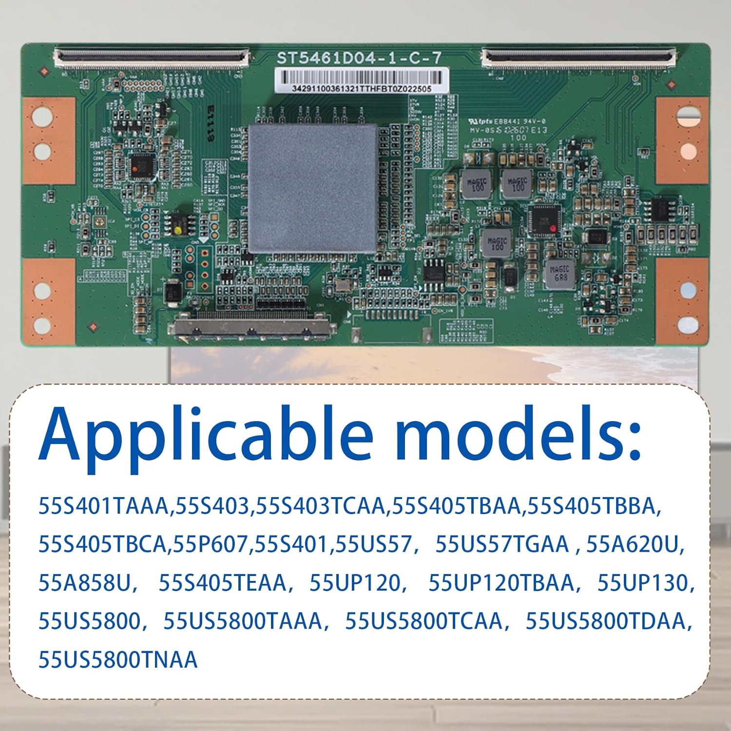 1 Pcs New and Original ST5461D04-1-C-7 T-con Board Compatible with TCL 55S401TAAA,55S403,55S403TCAA,55S405TBAA,55S405TBBA,55S405TBCA,55P607,55S401