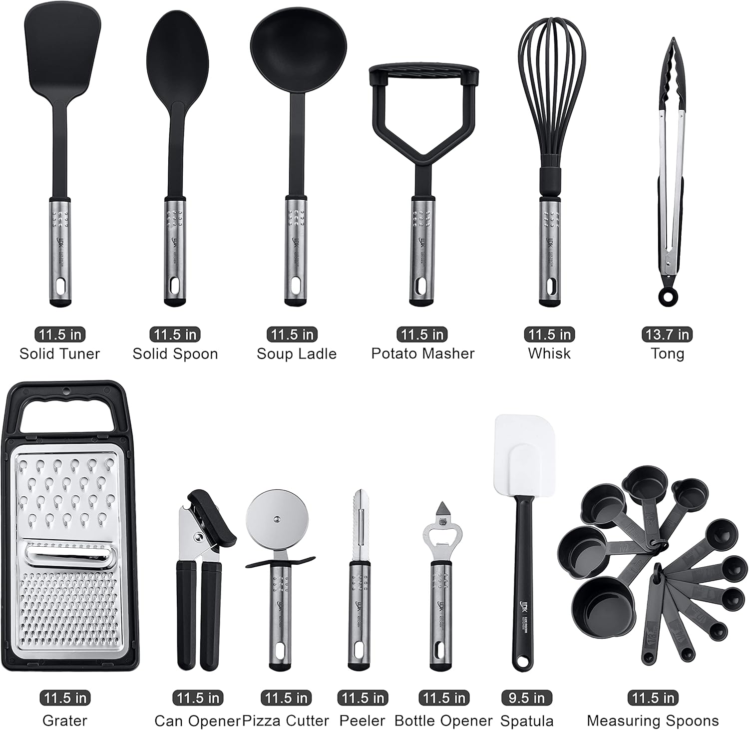 Lux Decor Kitchen Utensils Set, 23 Pieces Nylon and Stainless Steel Kitchen Utensils, Non-Stick and Heat Resistant Cooking Utensils Set, Useful Kitchen Tools and Gadgets : Home & Kitchen