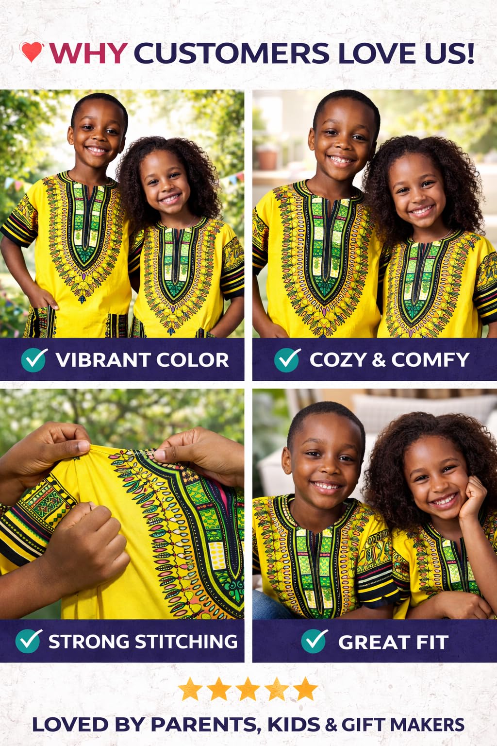 Dashiki Chemise africaine pour enfants au design traditionnel, vêtements authentiques pour enfants motifs ethniques et imprimé africain garçon fille