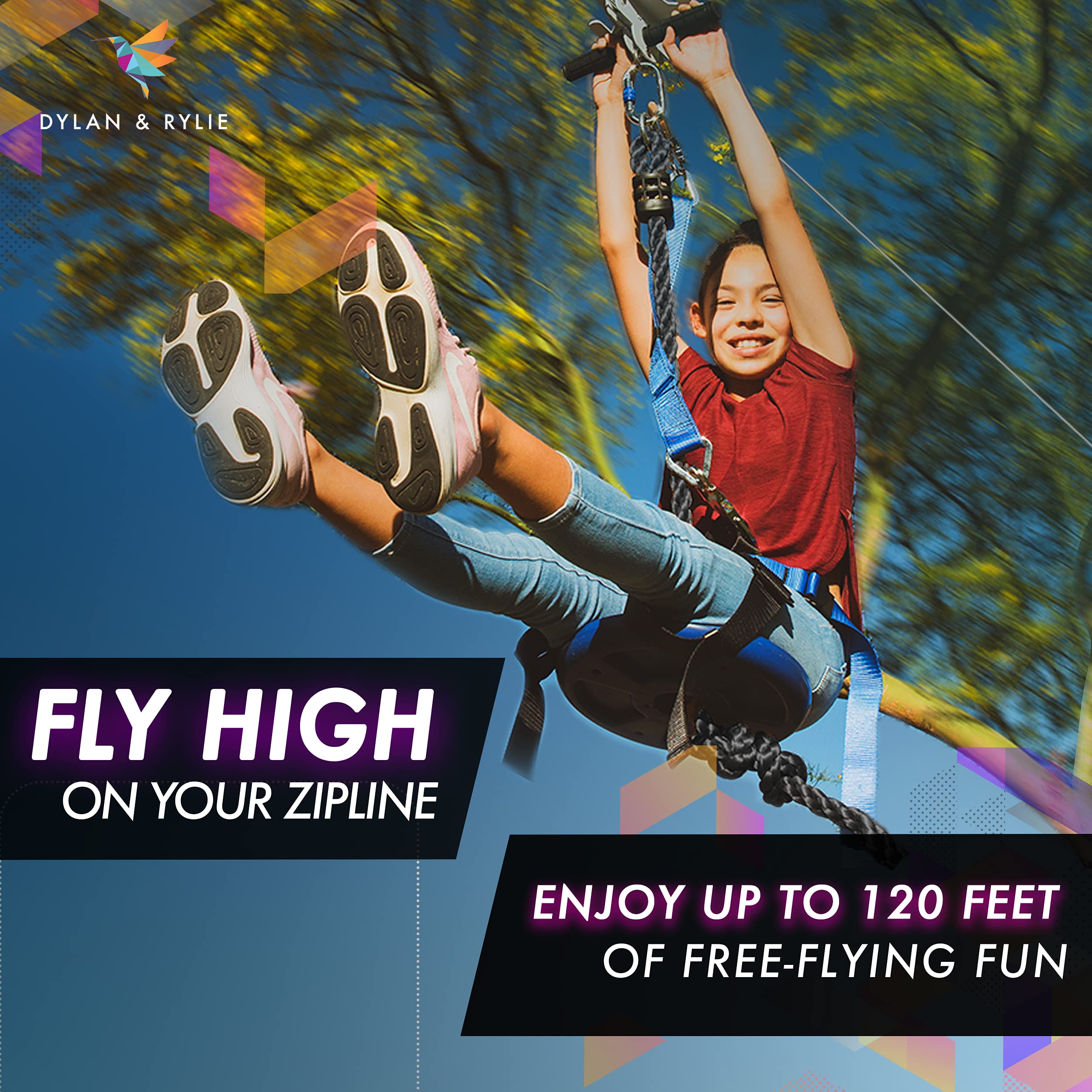 Zipline Kit Zipline Kits For Backyard Zipline Kit For Kids And Adults, 120ft Zip Line Kit With