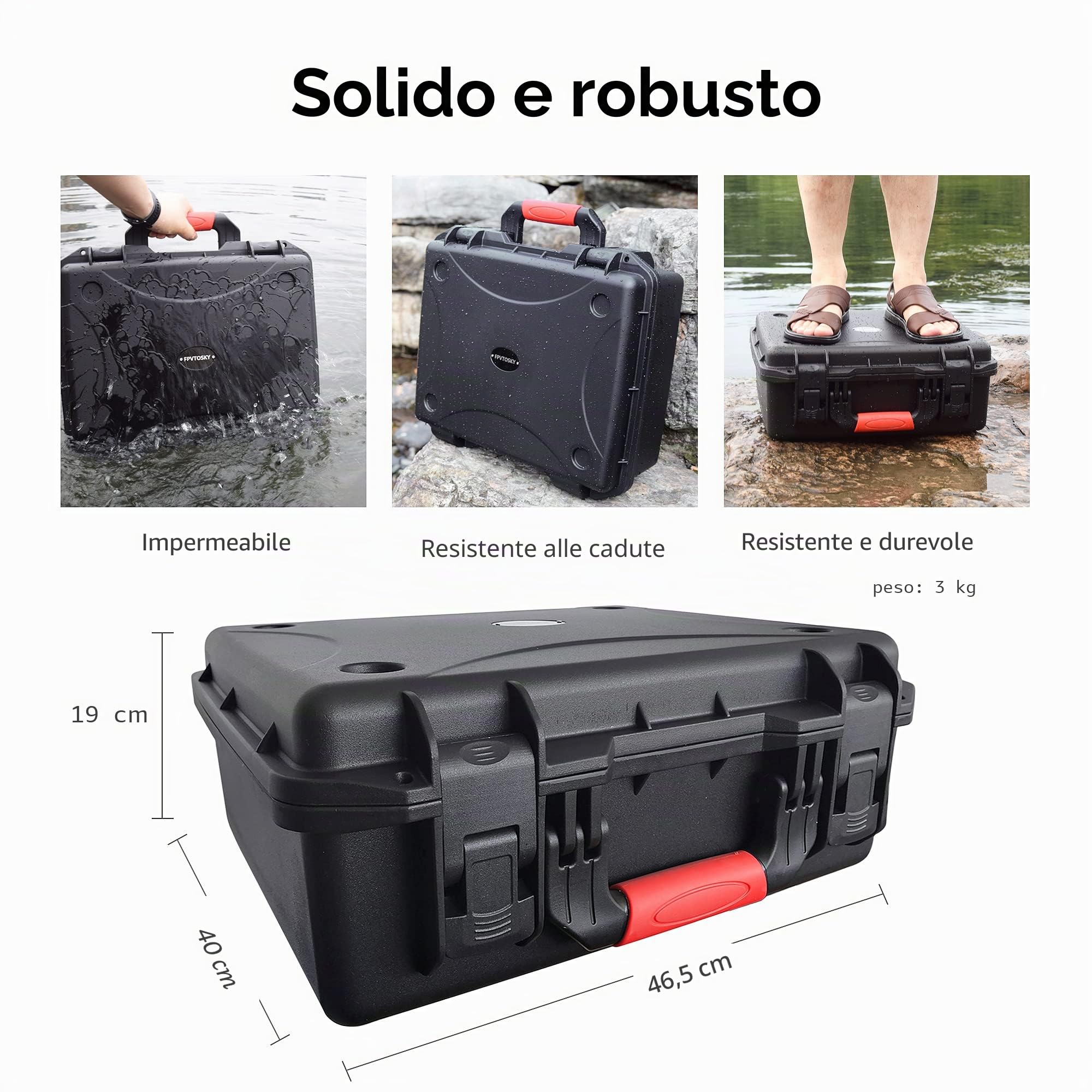 FPVtosky Custodia professionale per DJI FPV - Custodia per il trasporto per DJI FPV Fly More Combo - Contiene 5 batterie, 2 set di eliche [droni e accessori non inclusi]