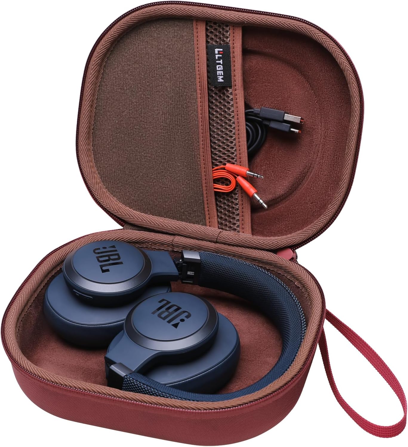 L LTGEM Hard Case for JBL LIVE 770NC, 660NC, 670NC or JBL Tune 510BT, 520BT, 570BT, 720BT, 710BT, 670NC, 770NC, 760NC, Folding Headphone - Portable Travel Bag (Case Only) Brown
