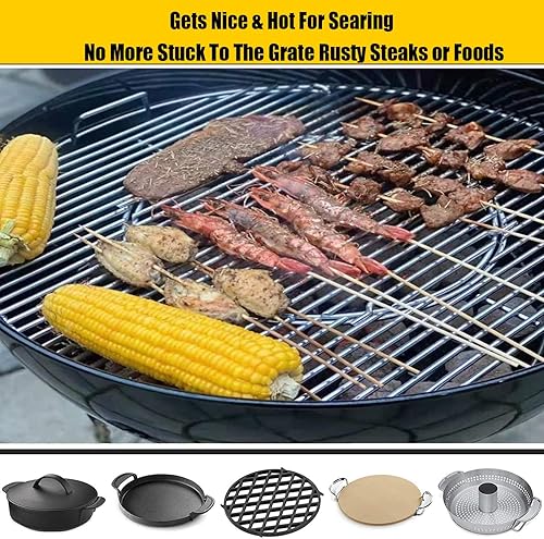 Miniatura 6 de Rejillas de parrilla 8835 de repuesto para Weber, parrillas de carbón de 22.5 pulgadas, hervidor, parrilla de cocina de acero inoxidable gourmet