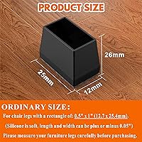 Vista 2 de Protectores rectangulares para patas de silla para pisos de madera dura, 16 piezas de fundas de silicona para proteger pisos de baldosas de madera