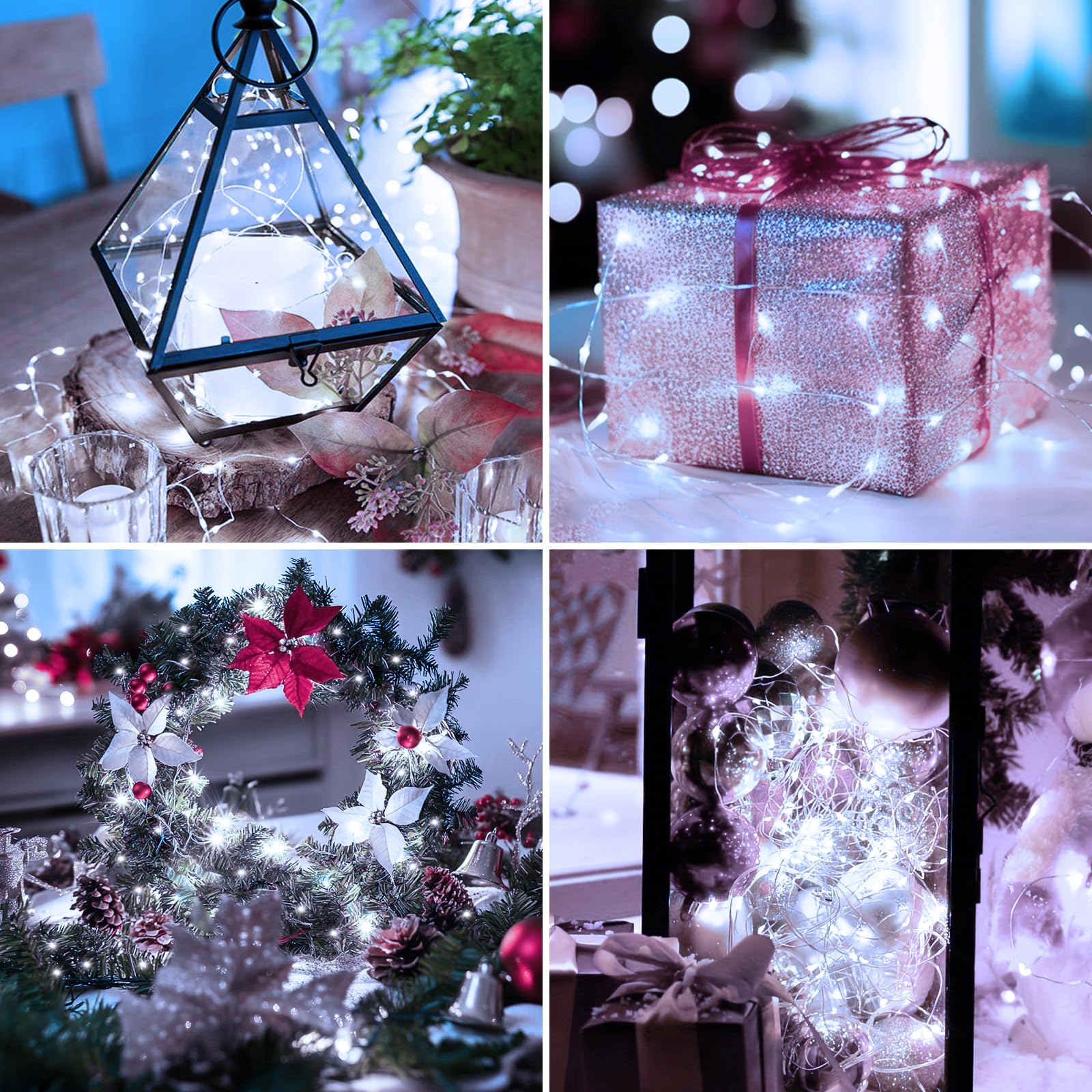 BROTOU Confezione da 15 luci a LED, 2 m, 20 mini luci a LED, per interni ed esterni, fai da te